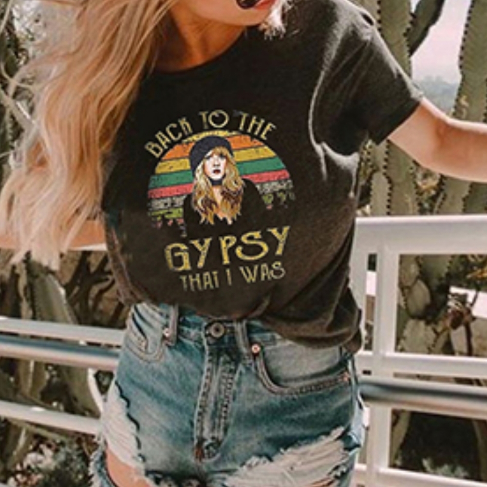 SALE!New Stevie Nicks "Back to the Gypsy That I Was" Graphic T-Shirt Top - Picture 6 of 12